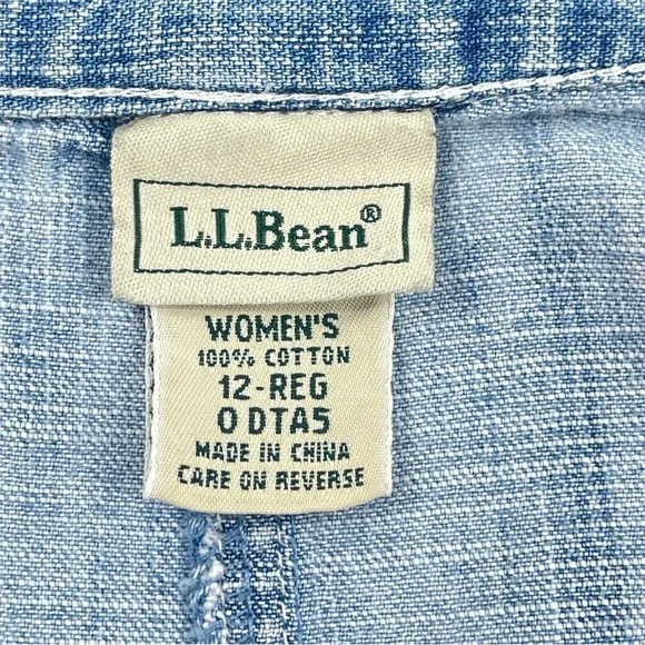 L.L. BEAN Vintage  Women's Denim Jean Skirt Classic Fit Flare Faded Blue Size 12 - Picture 5 of 10